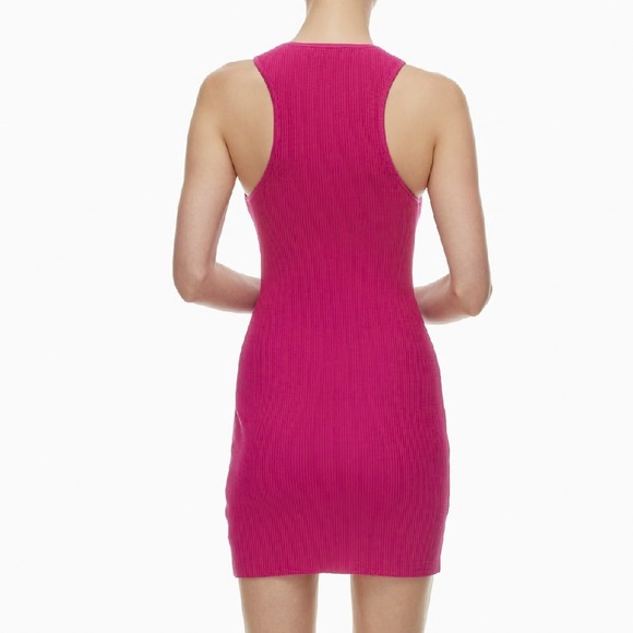 BABATON Granita Pink Sculpt Knit Racer Mini Dress Size M - Picture 13 of 13